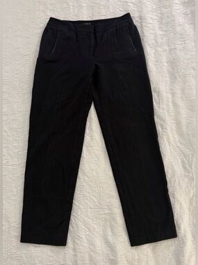 Talbots Dk Navy Blue Straight Leg Signature Pants with Zip Pockets Sz 6